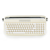 1 x RAW Customer Returns YUNZII Upgraded Wireless Typewriter Vintage Keyboard with Built-in Stand, USB-C Bluetooth Keyboard with Round Keycap, Multi-Device for Win Mac B309, Ivory  - RRP €47.99