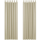 1 x RAW Customer Returns Deconovo blackout curtains loop curtains living room curtains opaque loop curtain thermal curtains cold protection, 290 x 140 cm height x width , beige, set of 2 - RRP €42.49