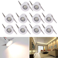 1 x RAW Customer Returns Elitlife Mini LED recessed spotlight 10x 1W with transformer plug-in system recessed spot ceiling spots recessed lights recessed frame cold white round Energy Class A Style 3, warm white  - RRP €30.13