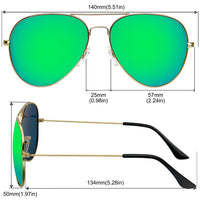 1 x RAW Customer Returns KANASTAL Sunglasses Men and Women Mirrored Green Lenses with Premium Metal Frame UV400 Protection Classic Mirrored Glass Sunglasses - RRP €20.08