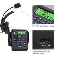 1 x RAW Customer Returns ASHATA Mini FSK DTMF Business Landline Telephone, Call Center Telephone with Hands-Free Headset, Call Center Corded Telephone Backlight for Office, Automatic Manual Answer - RRP €40.13