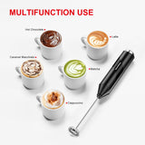 1 x RAW Customer Returns Bonsenkitchen Electric Milk Frother, Handheld Milk Frother Stick for Coffee, Latte Macchiato, Cappuccino, Matcha, Battery Operated, Coffee Mixer Stick - Black - RRP €8.99