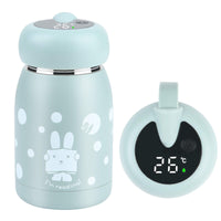 1 x RAW Customer Returns flintronic stainless steel drinking bottle for children, 320 ml with LED temperature display, vacuum drinking bottles, leak-proof insulated thermos bottle, BPA-free insulated bottle for home sport - blue - RRP €18.13