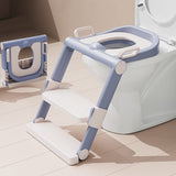 1 x RAW Customer Returns Children s toilet seat reducer with ladder, children s potty with armrest and PU cushion, can be folded, suitable for children aged between 1 and 7 years grey  - RRP €27.2