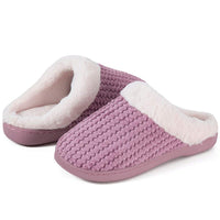 1 x Brand New IceUnicorn Women s Slippers Winter Slippers Faux Fur Comfortable Flat Memory Foam Slippers SS-Grey, 42 43EU  - RRP €51.6