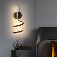 1 x RAW Customer Returns Riserva wall lamp LED indoor, 16W creative spiral modern interior wall light, wall lights spiral made of acrylic 3000K warm white light, black wall light LED for living room, bedroom, hallway, dining room - RRP €25.99