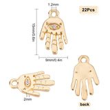 1 x Brand New SUNNYCLUE 1 Box 22pcs 18k Gold Plated Evil Eye Charms Bulk Rhinestone Hamsa Hand Charms Gold Plated Charms for Jewelry Making Evil Eye Palm Breloquese Buckle - RRP €19.2