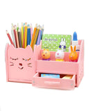 1 x RAW Customer Returns Desk Organizer Pen Holder Pink Pen Holder for Kids Desk Stationery Storage Organizer Made of Wood for Pencils, Makeup Brushes - RRP €13.51