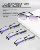 1 x RAW Customer Returns TERAISE 4PCS Value Anti-Blue Light Reading Glasses, Comfortable and Lightweight Reading Glasses for Men and Women, Sturdy Sunglasses Reading Glasses including Glasses Case 1.5X  - RRP €58.8