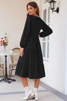 1 x RAW Customer Returns II ININ autumn dress women s dress long sleeve smocked dress elegant for autumn black - RRP €21.17