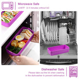 20 x Brand New Kisstta LunchBox Adults, 3 Layers Stackable Lunch Box with Compartments, 1000ML Japanese Leak-Proof Bento Box, Microwave Safe, Purple - RRP €160.0