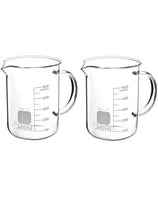 1 x RAW Customer Returns QWORK 2 pieces measuring cup with handle, borosilicate glass, 500 ml - RRP €18.14