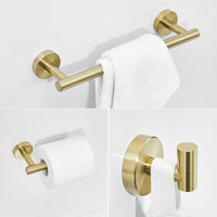 1 x RAW Customer Returns Kelelife toilet paper holder towel hook wall towel holder towel rail for bathroom, gold brushed, 304 stainless steel 3 in 1 toilet paper holder toilet paper holder bath towel holder - RRP €38.99