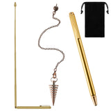 1 x RAW Customer Returns Jadive Pack of 3 copper dowsing rods and dowsing rod pendulum for ghost hunting, energy healing, dowsing water including 2 retractable dowsing rods with copper handle and 1 pendulum pendant gold . - RRP €21.42