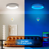 1 x RAW Customer Returns Matane Ceiling Light Led RGB 24W Dimmable, Ceiling Light Fixture with Remote Control, Color 3000K-6500K, Ceiling Lighting Bedroom Living Room Kitchen Dining Room Bathroom White 28cm - RRP €36.85