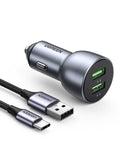 1 x RAW Customer Returns UGREEN cigarette lighter USB QC 3.0 car charger USB 36W car charger with 1m USB-C cable, compatible with iPhone iPhone 15,15 Plus,15 Pro,15 Pro Max, Galaxy S24, S23, A53 etc. - RRP €19.54