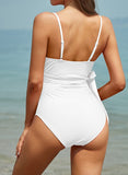 1 x Brand New SHEKINI Women s Sexy Swimsuit Low Collar Cutout Adjustable Backless Monokini Swimsuits Beach Bikini M, White C  - RRP €29.71