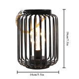 6 x Brand New JHY DESIGN Hanging Battery Operated Lamp, Metal Cage Table Lamp Decorative 19cm High Wireless Battery Light for Weddings Bedroom Living Room Patio Outdoor with Hemp Rope Handle  - RRP €119.94