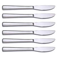 25 x Brand New HOHSCHEID table knives 6 pieces, stainless steel table knives 21 cm cutlery knife set with sharp serrated edge, dishwasher safe - RRP €201.5