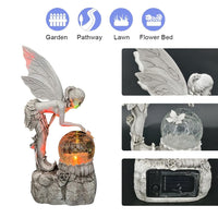 1 x RAW Customer Returns HIAME Garden Decoration Figures for Outdoors Large Solar Light, Flower Fairy Garden Decoration Flower Fairy Solar Light Resin Girl Outdoor Villa Decoration F  - RRP €33.26