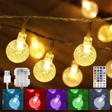 1 x RAW Customer Returns StarryEver LED Fairy Lights Balls Colorful, 4.5M 30 LED Color Changing Fairy Lights Battery USB Operated, 16 Colors Crystal Ball Fairy Lights Outdoor Indoor with Remote Control for Garden Patio Room Decoration - RRP €20.16