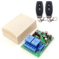 1 x RAW Customer Returns This RC 433MHz RF radio remote control switch wireless 2 channels AC 220V 230V 240V wireless relay receiver with 2 transmitters for garage door roller shutters light and pumps - RRP €20.99