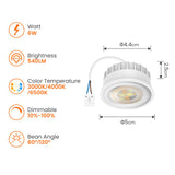 1 x RAW Customer Returns ALUSSO 6W LED module, ultra-flat GU10 and MR16 replacement, 3000K 4000K 6500K LED light source with 50mm x 23mm installation for recessed spotlights, IP44 LED module 230v, pack of 6 - RRP €34.99