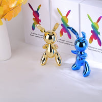 2 x Brand New XYQXYQ Balloon Rabbit Sculpture Resin Animal Sculpture Nordic Modern Interesting Abstract Decoration Golden, M  - RRP €116.0