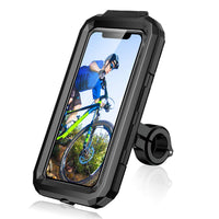 1 x RAW Customer Returns LUROON Bicycle Phone Holder Motorcycle Scooter, Universal Touch Screen Waterproof 360 Rotation MTB Handlebar Mount Phone Cover, for 4.5-6.8 Inch Smartphones Black, L  - RRP €24.99