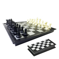 1 x RAW Customer Returns xunfu chess game for children, travel chess magnetic, foldable chess board chess set, chess sets junior, black and white 25 x 25 cm - RRP €14.87