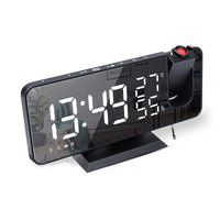 1 x RAW Customer Returns Alarm clock with projection radio alarm clock, digital projection alarm clock with USB port, 7.5 inch large mirror LED display, snooze dual alarm, FM radio, 4 display brightness with automatic dimming function black  - RRP €31.53