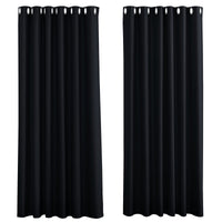 1 x RAW Customer Returns PONY DANCE Blackout Curtain Eyelets Set of 2 H 245 x W 200 cm Black Curtains for Bedroom Good Sleep Create Curtain Opaque Thermal Curtain Blackout - RRP €56.9