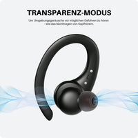 1 x RAW Customer Returns Tribit Wireless Sports Headphones, IPX8 Waterproof by SGS and 50 Hours of Use with Antibacterial Headphones for Bluetooth 5.2 CVC 8.0 Headphones with Transparency Mode - RRP €99.99