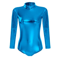 1 x RAW Customer Returns Women s Long Sleeve Dance Gymnastics Dance Gymnastics Dancewear Gymnastics Jumpsuit Blue M - RRP €30.01