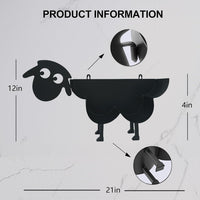 1 x RAW Customer Returns Black Metal Sheep Dog Toilet Roll Holder Toilet Paper Holder Black Wall Mount Sheep Shape - RRP €29.23