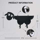 1 x RAW Customer Returns Black Metal Sheep Dog Toilet Roll Holder Toilet Paper Holder Black Wall Mount Sheep Shape - RRP €29.23