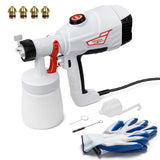 1 x RAW Customer Returns KeLDE electric paint spray gun 600W, HVLP paint spray gun with 800 ml container, 3 spray patterns and 4 nozzles for varnishes wall paint, indoors outdoors - RRP €47.49