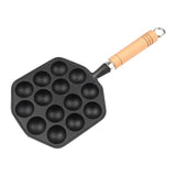 1 x RAW Customer Returns QOTSTEOS Takoyaki Pan, Baking Machine Tool Easy Clean 14 Holes Pancake Takoyaki Pan without Coating Cast Iron - RRP €26.21