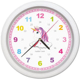 1 x RAW Customer Returns Isabel Iven Designer wall clock for children with unicorn - Silent colorful children s wall clock, diameter 30 cm, easy to hang, wall clock for boys and girls, learning clock for children by designer - RRP €24.95