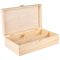 1 x RAW Customer Returns Creative Deco wine box wooden box Wine box for 2 bottles with lid and closure 35 x 20 x 9.5 cm Perfect for decoupage, storage, decoration or as a gift Made of natural pine wood - RRP €22.39