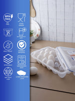 1 x RAW Customer Returns Lock Lock Egg Multifunctional Transport Box for 18 Eggs, Transparent Blue - RRP €14.72