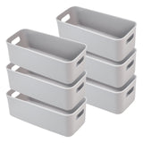 1 x RAW Customer Returns LYLIDIA Plastic Storage Box 30 cm Pack of 6 Gray Small Storage Basket Boxes Storage Organizer Box Baskets Storage for Kitchen Bathroom Cupboard Office Home Shelf Plastic Box - RRP €23.99