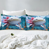 1 x RAW Customer Returns feelingyou Cute Axolotl Bedding Set 135 200 80 80 1, Seaweed Coral Conch Duvet Cover for Children Marine Creatures Themed Bed Linen Duvet Cover Set Decorative 2 Pieces, Multicolored 14, WWS8817CDX-TJ DEs - RRP €31.81