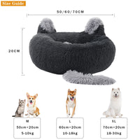 4 x Brand New Rayson Cat and Dog Bed Plush Donut Shape Pet Cat Shape Plush Toy Washable Fluffy Plush Warm Cushion PP Cotton Dark Grey, M  - RRP €95.96