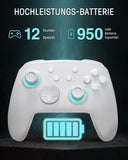 1 x RAW Customer Returns PALPOW Leuchtend Modus Switch Controller Wireless Kompatibel mit Switch OLED Lite, Firefly Bluetooth Kontroller Gamepad mit 7 LED Farben NFC Paddle Turbo - Wei  - RRP €40.33