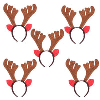 3 x Brand New Lurrose Hoop Hoop Deer Antler Christmas Party Hair Accessory Headbands for Kids Adults 5pcs Ear Red Brown Horn Hoop  - RRP €58.26