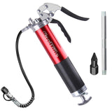 1 x RAW Customer Returns CarBole pistol grip grease gun 6000 PSI lubrication Compatible with 400g cartridge or bulk grease including 12 flexible hose and metal extension with coupling - RRP €29.0