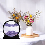 10 x Brand New USMEI Flowing Sand Frame, Moving Sand Art Picture Round Glass 3D Deep Sea Sand Picture in Motion Display Flowing Sand Frame for Desktop Home Office Decor Purple, 12 Inch  - RRP €359.9