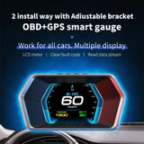 1 x RAW Customer Returns AMHVMU P17 HUD Car Heads Up Display, Digital Speedometer Car mph, OBD2 plus GPS Dual System, Heads Up Display Car, Water Temperature Gauge, Tachometer, Suitable for All Vehicle Models - RRP €55.99