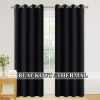 1 x RAW Customer Returns Pony Dance Bedroom Curtains Opaque Black Curtains with Eyelets Blackout Curtain for Blocking Light Creating Good Sleep, 2 Pieces H 228 x W 117 cm - RRP €44.95